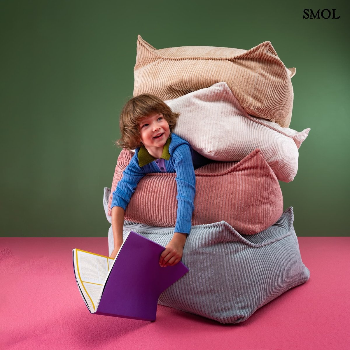 PINK MOUSSE, gyerek puff, 60x60x42 - smol.hu