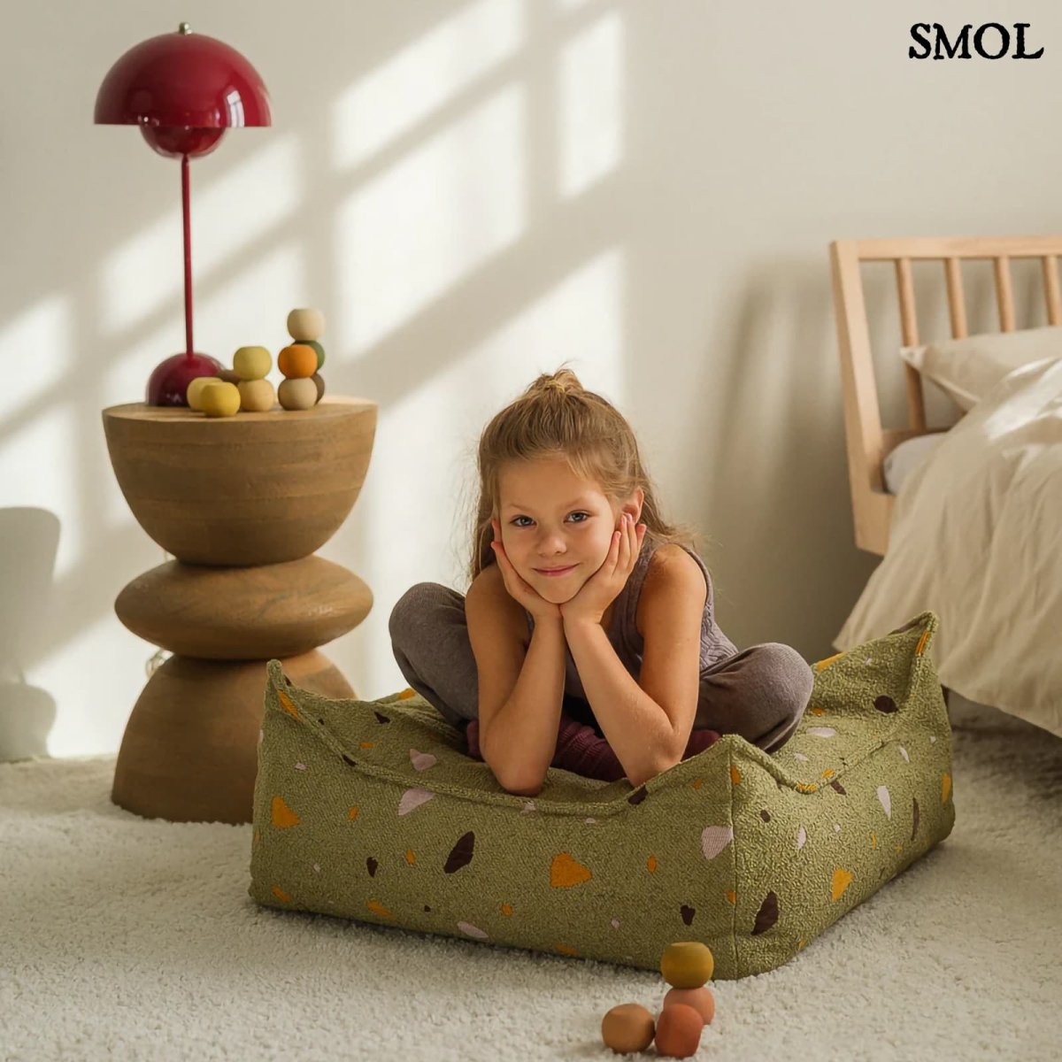 TERRAZZO MOSS, gyerek puff, 60x60x20 - smol.hu