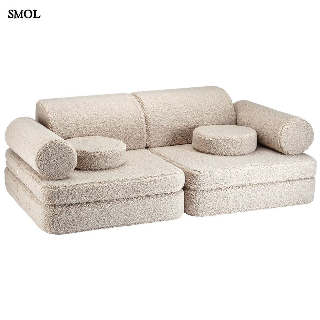 Gyerekkanapé, 9 részes, moduláris | BISCUIT - SMOL - fehér háttérrel