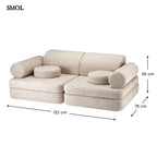 Gyerekkanapé, 9 részes, moduláris | BISCUIT - SMOL - méretekkel