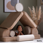 Gyerekkanapé, 9 részes | BROWN SUGAR - moduláris gyerekkanapé - SMOL - elemekkel sátorozó gyerekkel