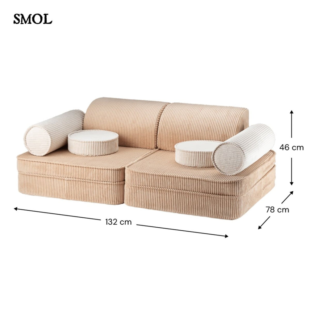 Gyerekkanapé, 9 részes | BROWN SUGAR - moduláris gyerekkanapé - SMOL -  méretekkel