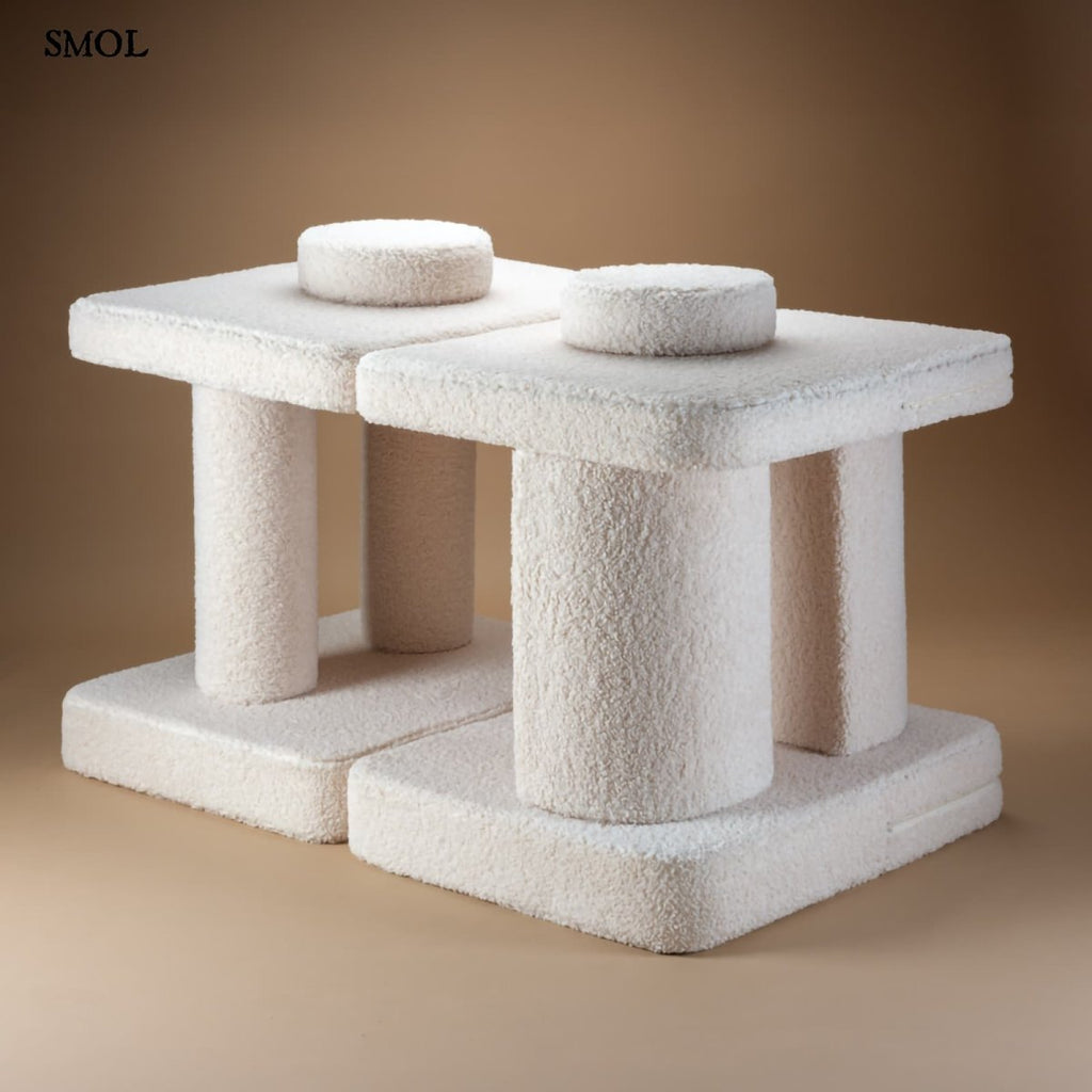 Gyerekkanapé, 9 részes, moduláris | CREAM WHITE - SMOL - elemeiből építve