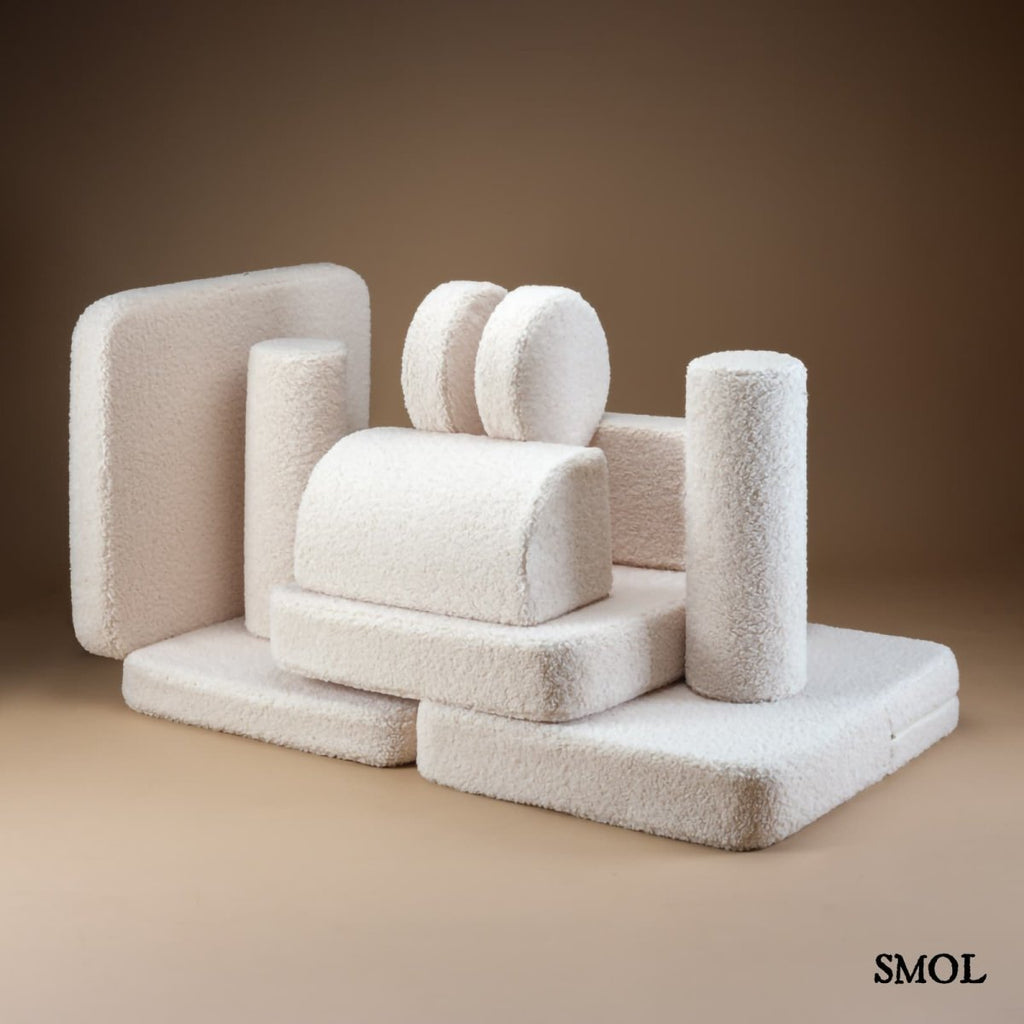 Gyerekkanapé, 9 részes, moduláris | CREAM WHITE - SMOL - elemekre szedve