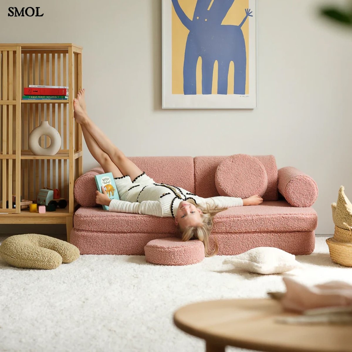 Gyerekkanapé, 9 részes, moduláris | GUAVA - SMOL - fekvő gyerekkel