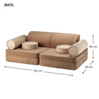 Gyerekkanapé, 9 részes, moduláris | TOFFEE - SMOL - méretekkel