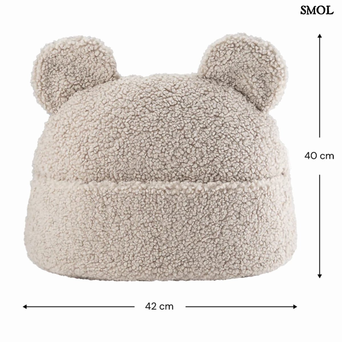 Gyerekpárna, zsebes tároló, mackófüles | TEDDY BISCUIT | SMOL - méretekkel