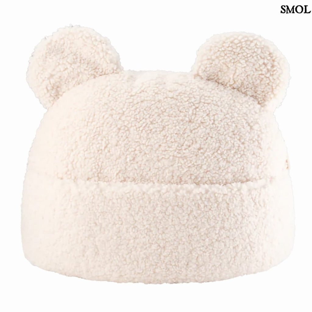 Gyerekpárna, zsebes tároló, mackófüles | TEDDY CREAM WHITE | SMOL - fehér háttérrel