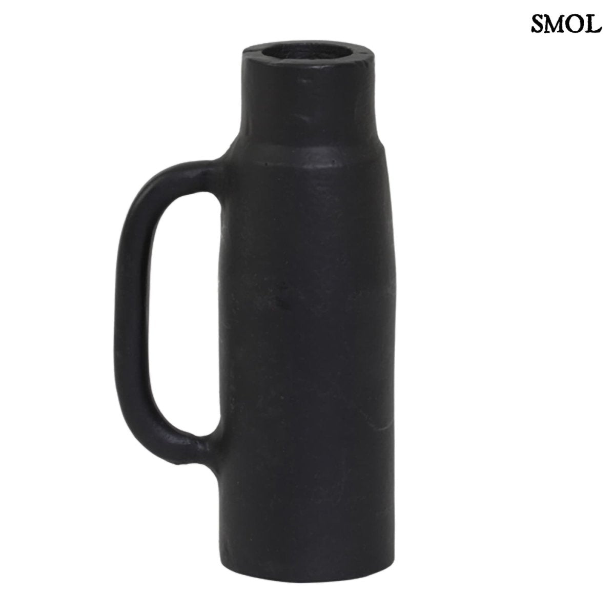 Gyertyatartó és váza - fekete, fém, 14cm | OLLIE - smol.hu - fehér háttérrel