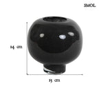 ALIA - fekete, üveg gyertyatartó és váza – 15 cm - smol.hu - méretekkel