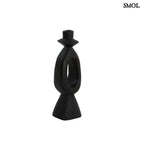 Gyertyatartó - fekete, fa, 36 cm | CARA - smol.hu - fehér háttérrel