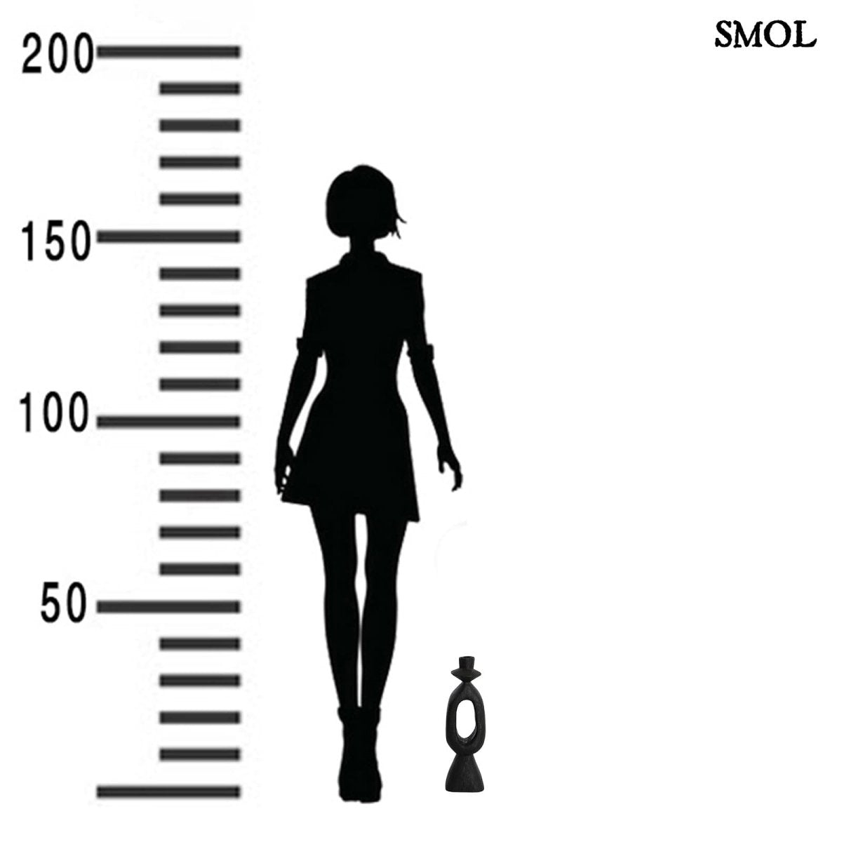 Gyertyatartó - fekete, fa, 36 cm | CARA -smol.hu - méretarányosan