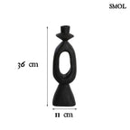 Gyertyatartó - fekete, fa, 36 cm | CARA -smol.hu - méretekkel