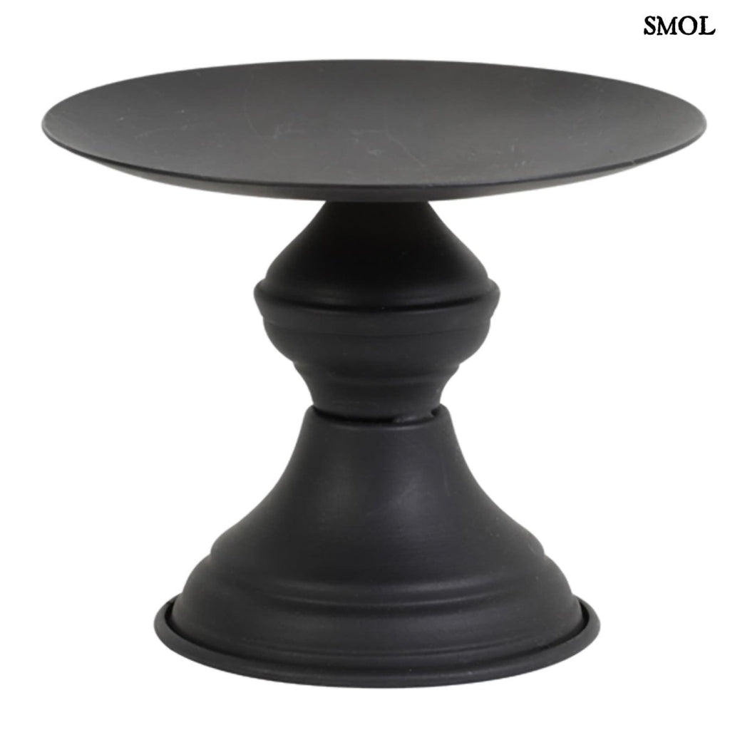 Gyertyatartó - fekete, fém, 12,5cm | RIA - smol.hu - fehér háttérrel