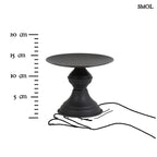 Gyertyatartó - fekete, fém, 12,5cm | RIA - smol.hu - méretarányosan