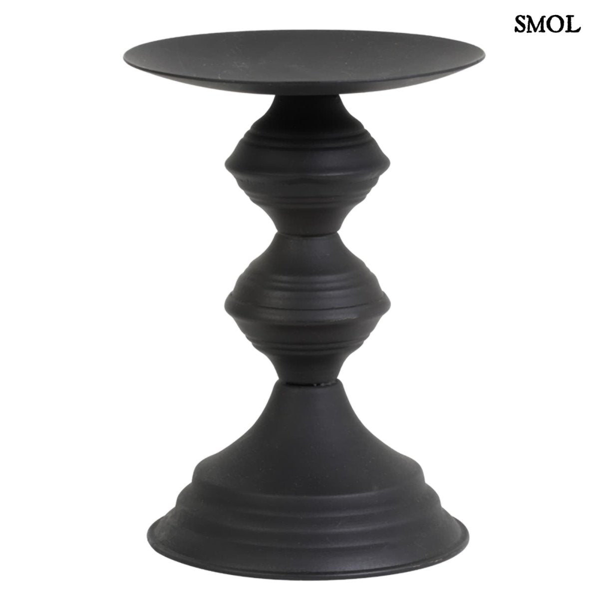 Gyertyatartó - fekete, fém, 18,5cm | PONZO -smol.hu -  fehér háttérrel