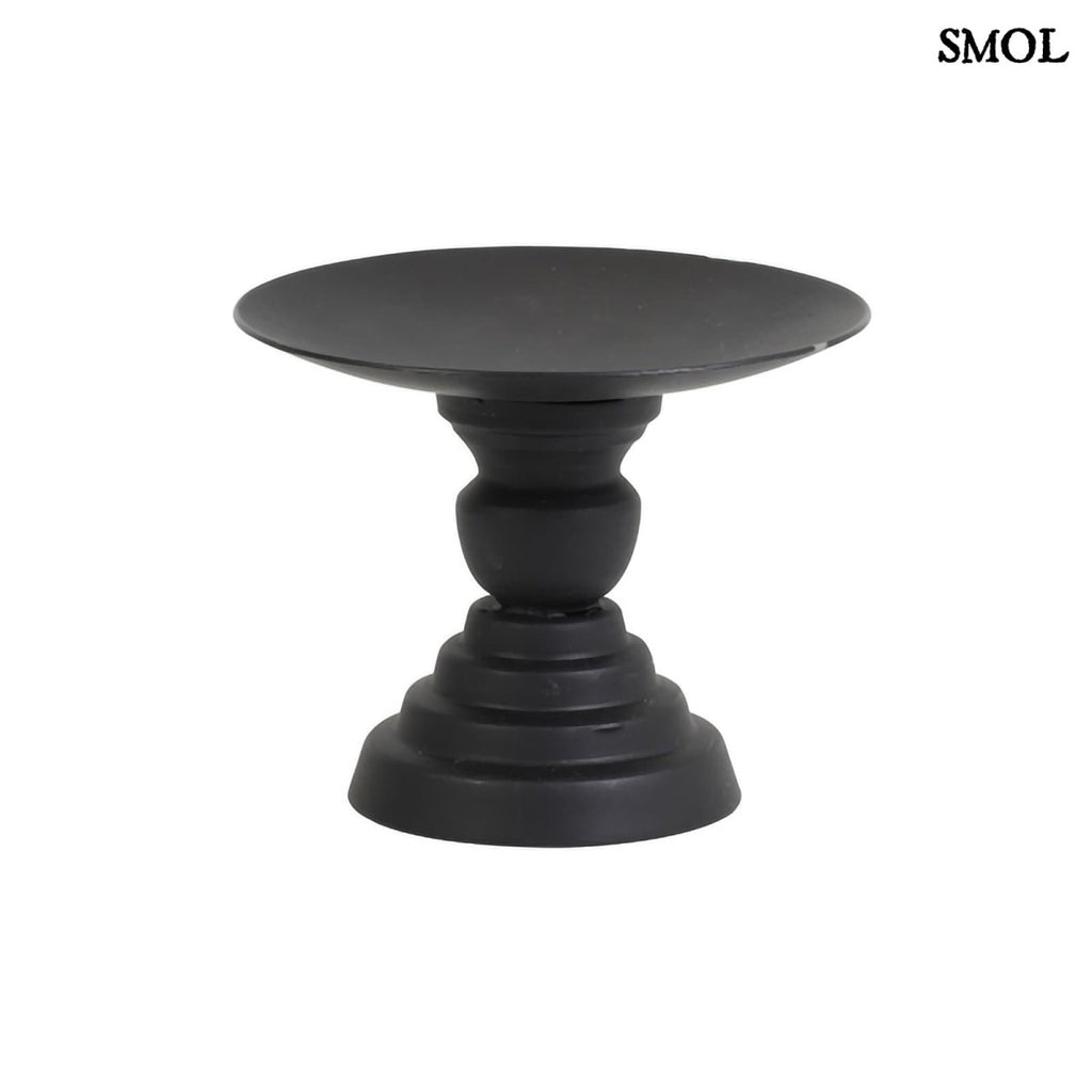 Gyertyatartó - fekete, fém, 8,5cm | LULA - smol.hu - fehér háttérrel