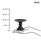 Gyertyatartó - fekete, fém, 8,5cm | LULA - smol.hu - méretarányosan