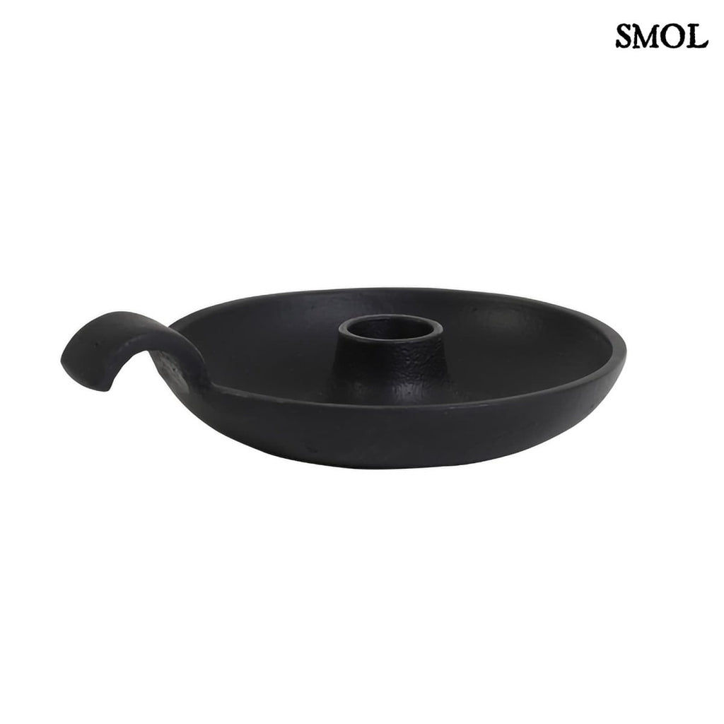 Gyertyatartó - fekete, fém, romantikus, 15 cm | JAYA - smol.hu - elforgatva