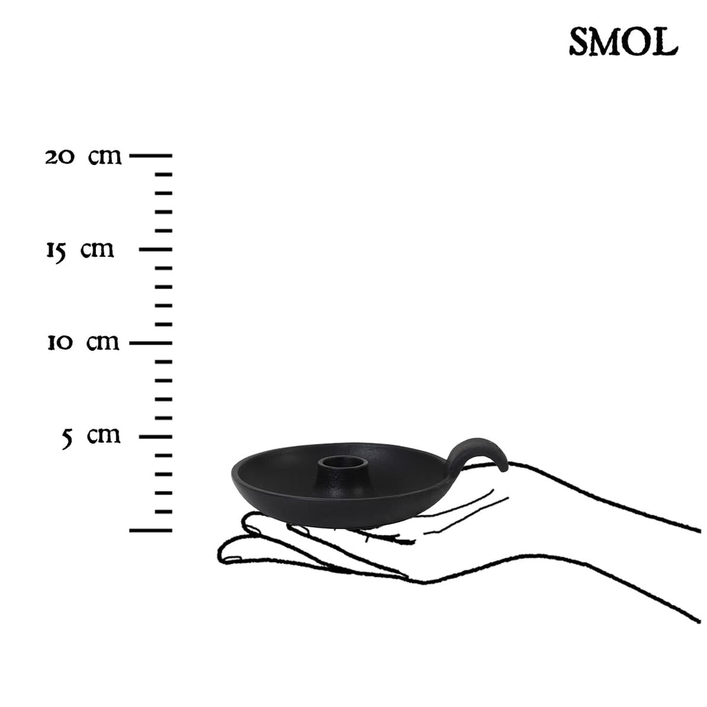 Gyertyatartó - fekete, fém, romantikus, 15 cm | JAYA - smol.hu - méretarányosan