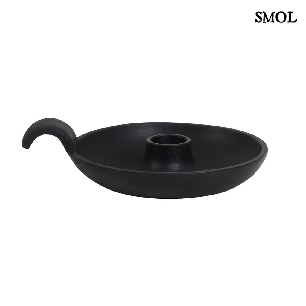 Gyertyatartó - fekete, fém, romantikus, 15 cm | JAYA - smol.hu - fehér háttérrel