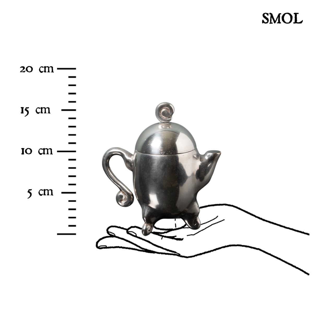 Gyertyatartó - fém, teáskanna gyertyával, 16 cm | PIPPIN