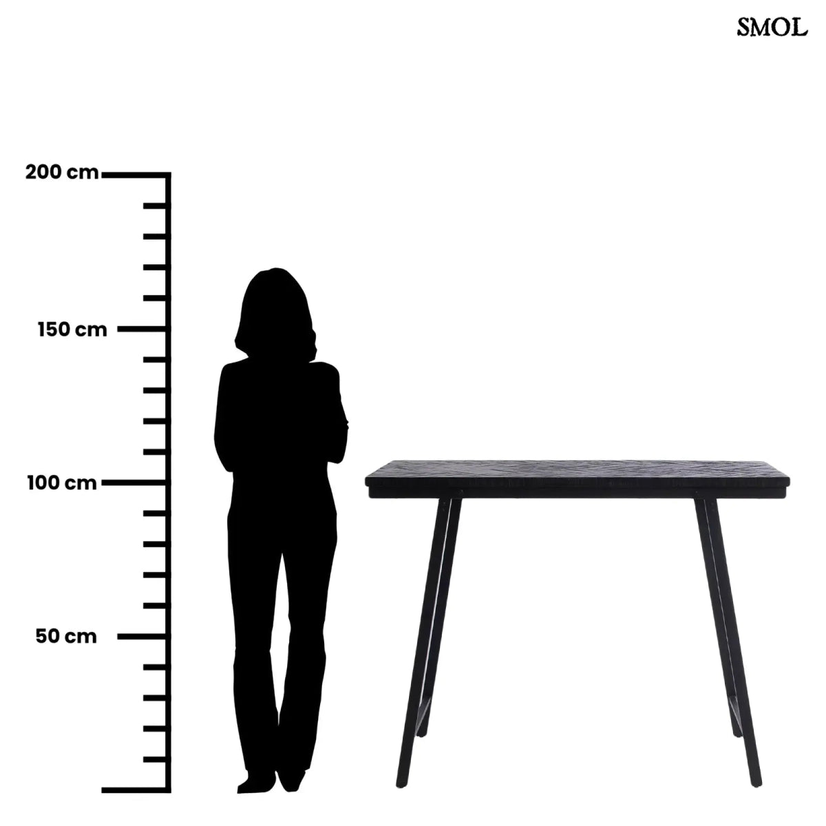 Halszálkás Magas Bárasztal – fekete, 140 cm | HERRINGBONE - SMOL