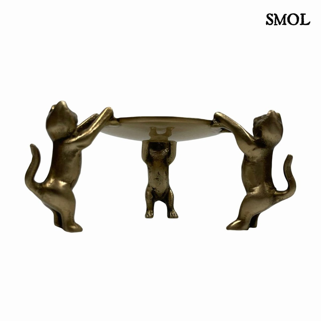 Dísztál - kisméretű, 3 macskával, ⌀ 10 cm | PURR - smol.hu - alulról