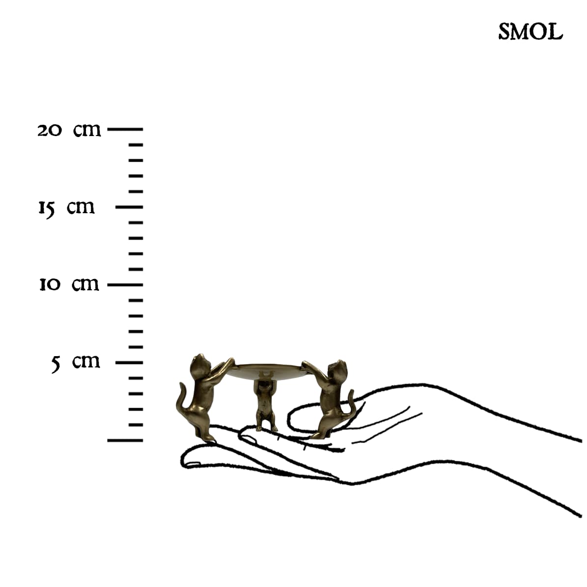 Dísztál - kisméretű, 3 macskával, ⌀ 10 cm | PURR - smol.hu - méretarányosan