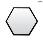 Falitükör - fekete, fém, hatszögű, 46cm | SERENA - smol.hu - fehér háttérrel