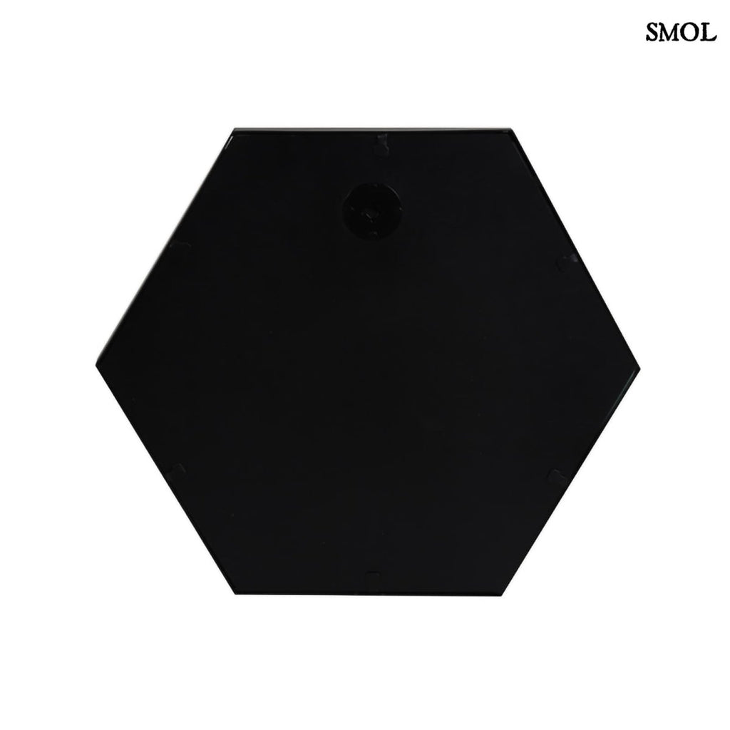 Falitükör - fekete, fém, hatszögű, 46cm | SERENA - smol.hu - hátulról