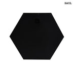 Falitükör - fekete, fém, hatszögű, 46cm | SERENA - smol.hu - hátulról