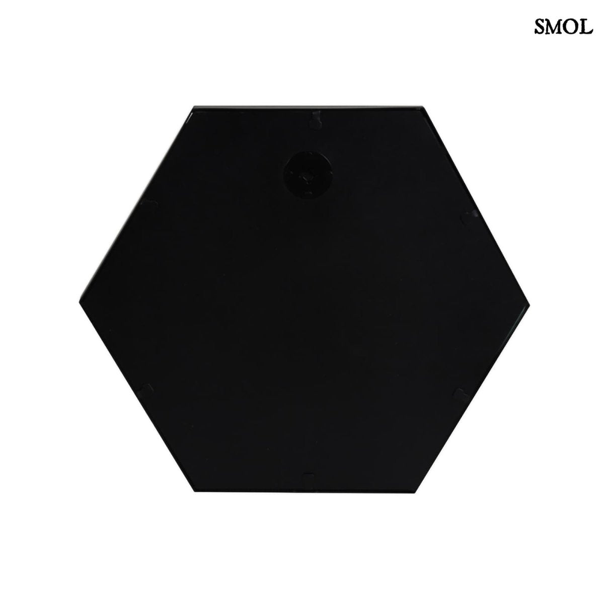 Falitükör - fekete, fém, hatszögű, 46cm | SERENA - smol.hu - hátulról