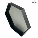Falitükör - fekete, fém, hatszögű, 58cm | STELLA - smol.hu - ferdén