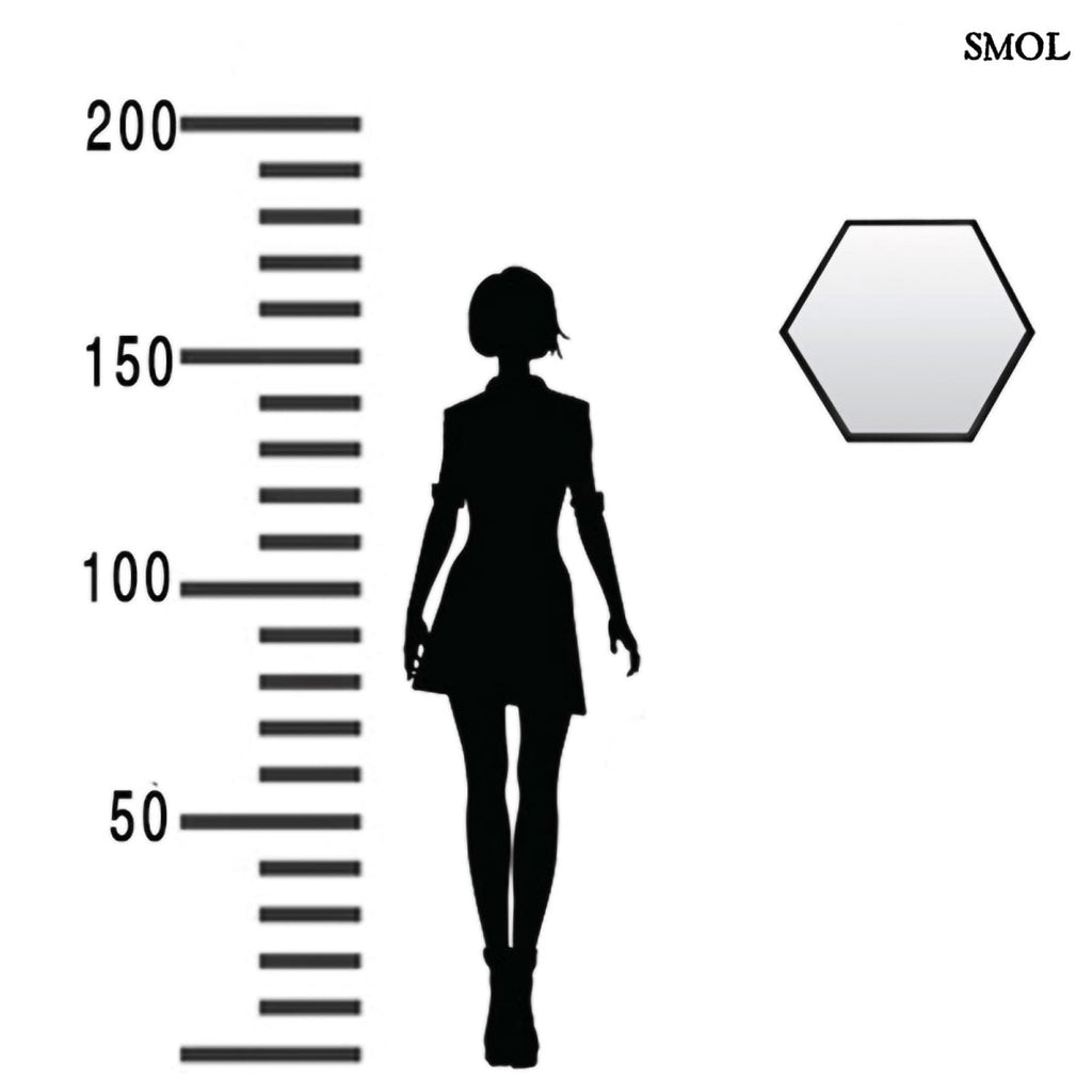 Falitükör - fekete, fém, hatszögű, 58cm | STELLA - smol.hu - méretarányosan