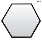 Falitükör - fekete, fém, hatszögű, 58cm | STELLA - smol.hu - fehér háttérrel