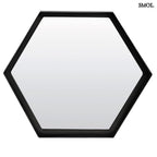 Falitükör - fekete, fém, hatszögű, 35 cm | SYLVIA - smol.hu - fehér háttérrel
