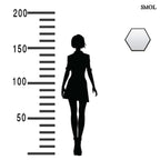 Falitükör - fekete, fém, hatszögű, 35 cm | SYLVIA - smol.hu - méretarányosan