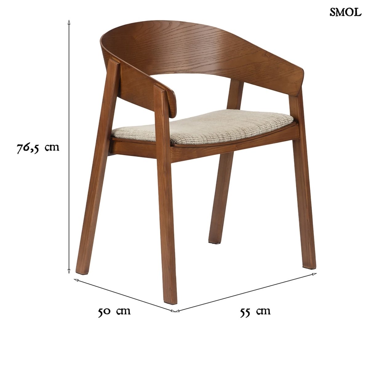 Japán Stílusú Fa Karosszék szett, barna | EDO - SMOL