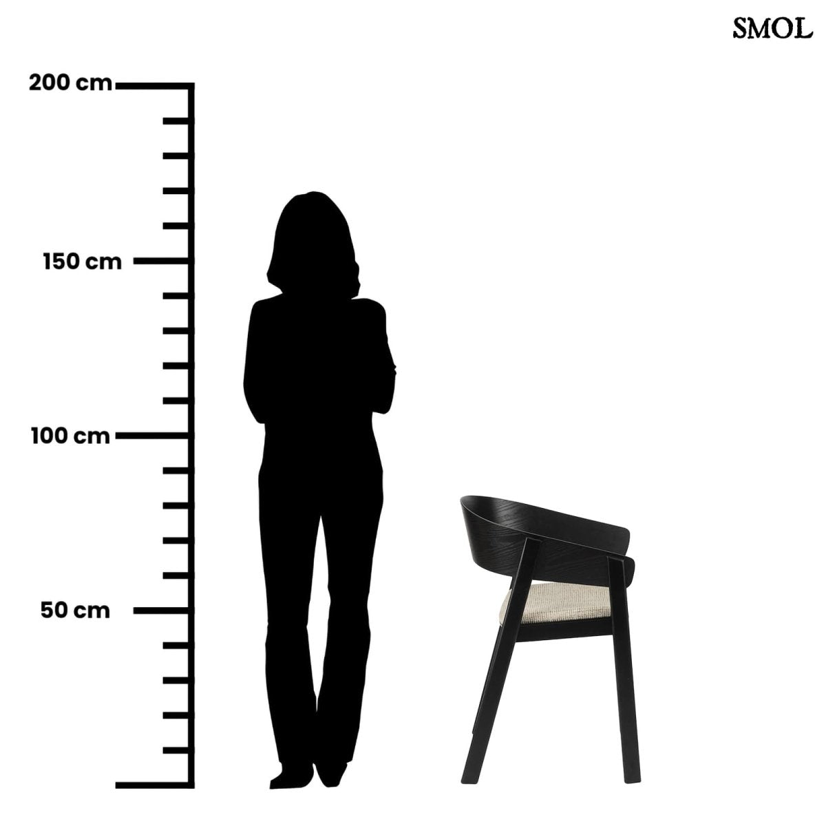 Japán Stílusú Fa Karosszék szett, fekete | EDO - SMOL