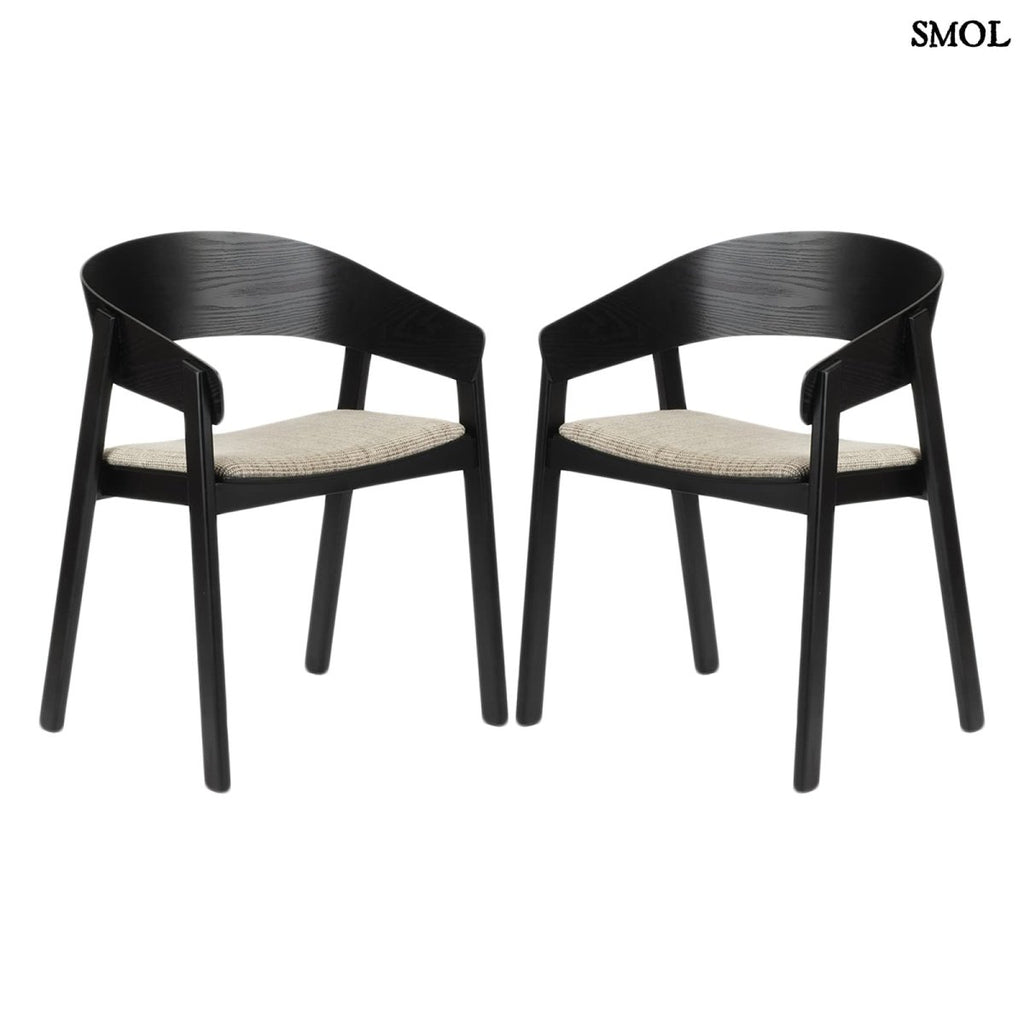 Japán Stílusú Fa Karosszék szett, fekete | EDO - SMOL