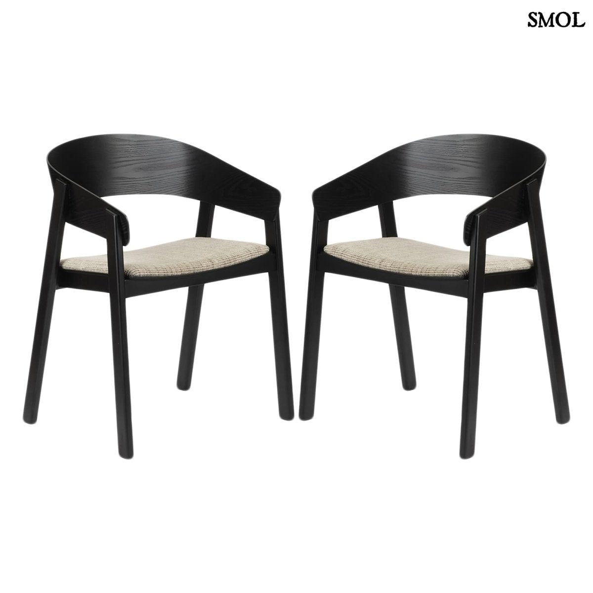 Japán Stílusú Fa Karosszék szett, fekete | EDO - SMOL