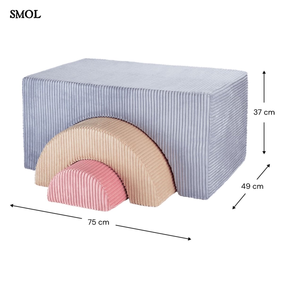 Játékszett - moduláris, 3 részes | BLUEBERRY | SMOL - méretekkel