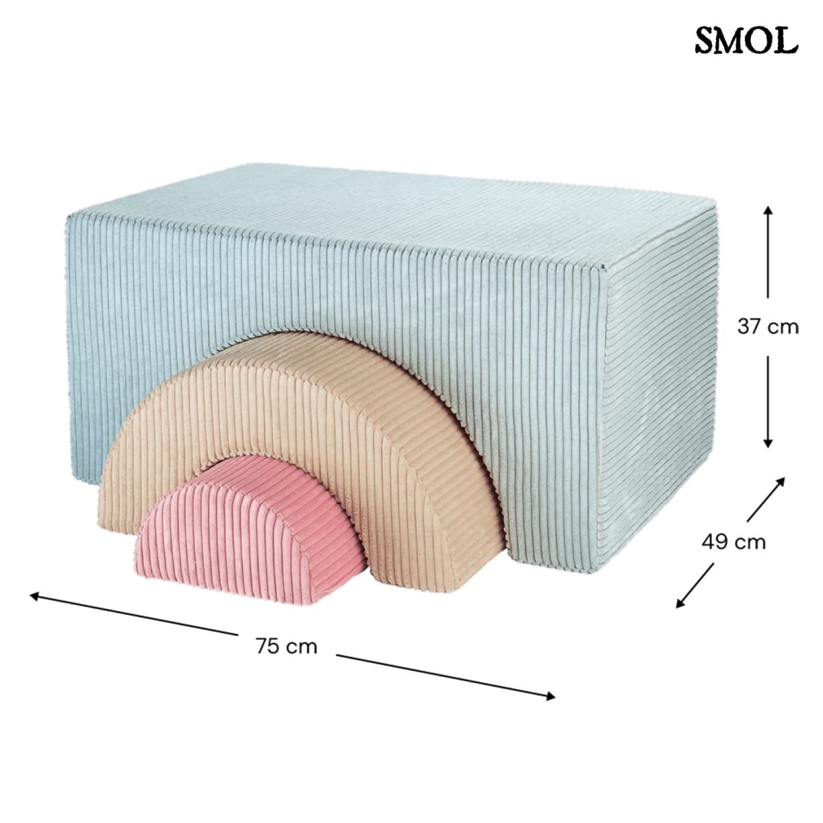 Játékszett - moduláris, 3 részes | PEPPERMINT | SMOL - méretekkel