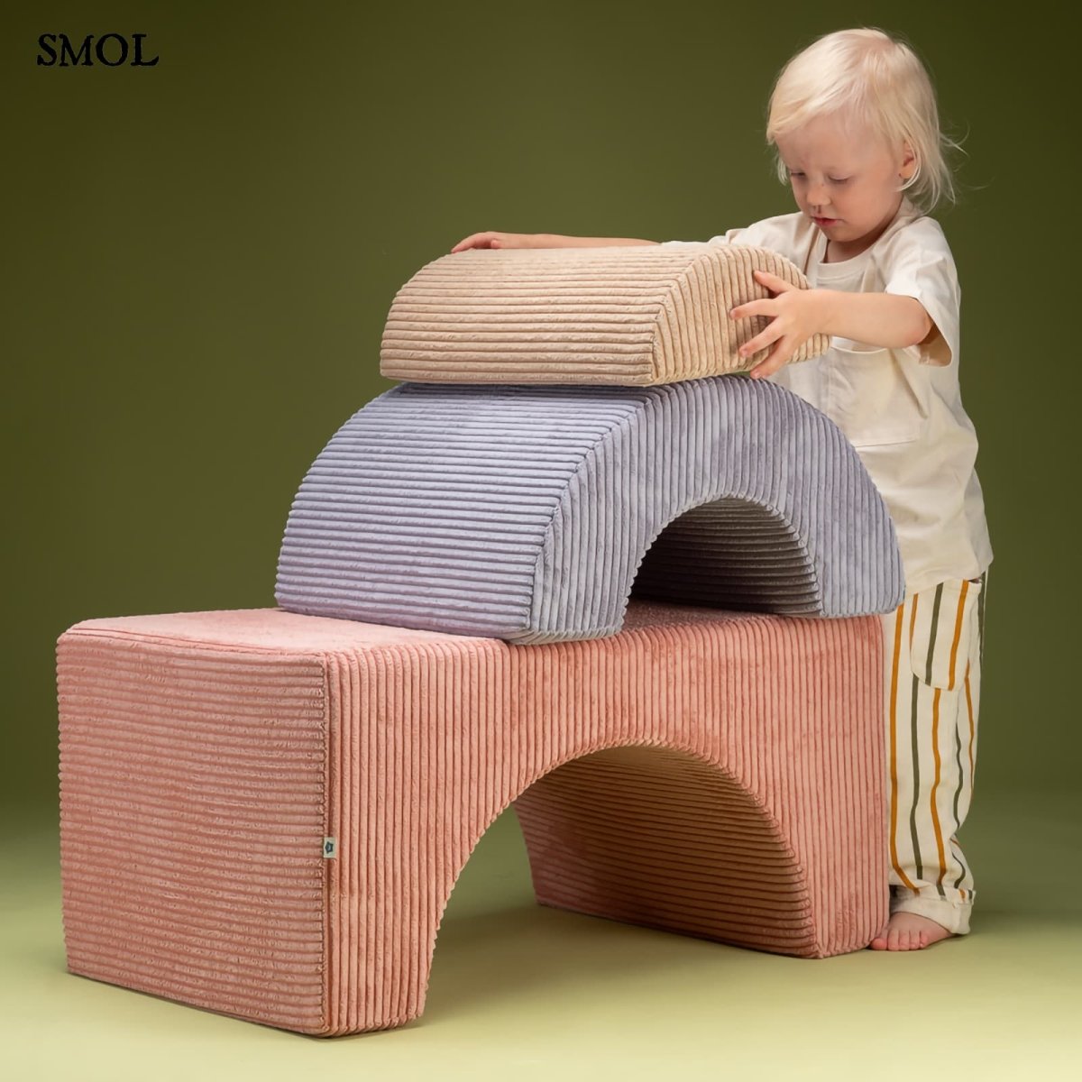 Játékszett - moduláris, 3 részes  | PINK MOUSSE | SMOL - építkező gyerekkel