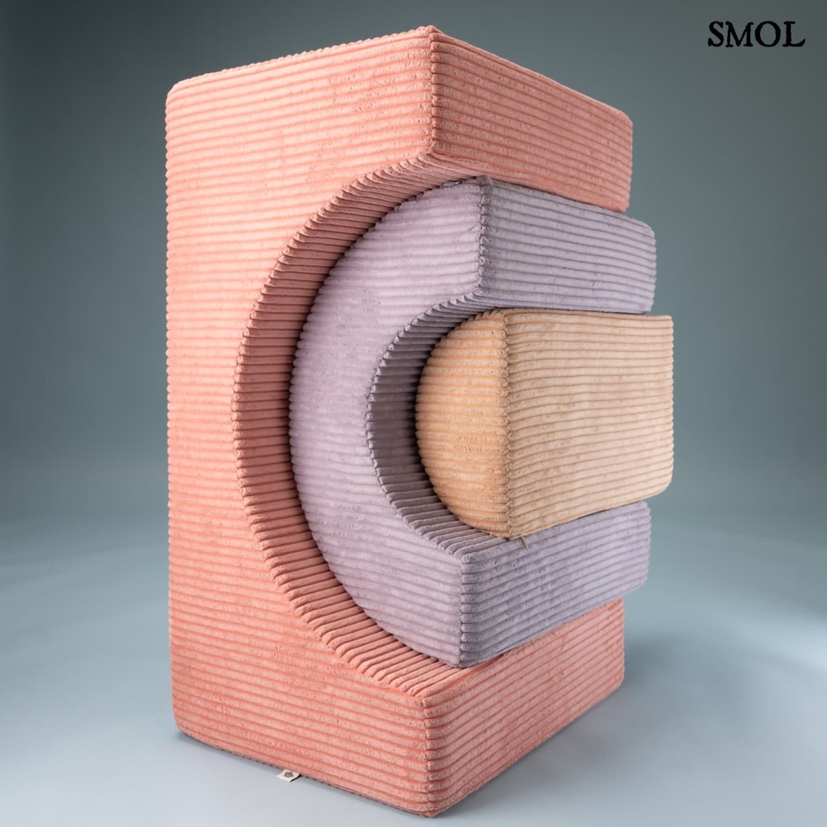 Játékszett - moduláris, 3 részes  | PINK MOUSSE | SMOL - felállítva