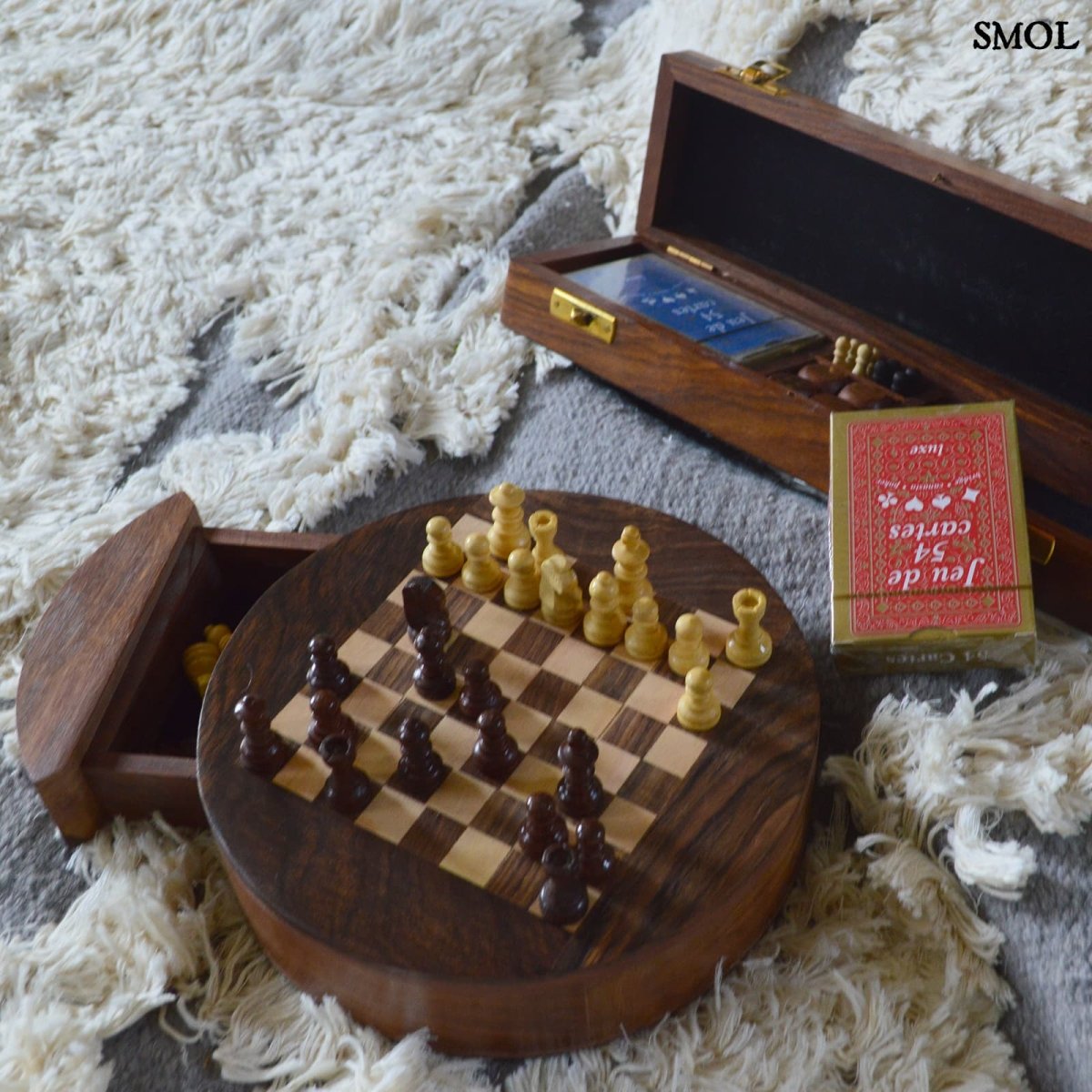 Játékszett - sakk, mangófa dobozban | CHECKMATE