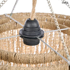 Kagyló csillár - kézzel készített balinéz függőlámpa természetes kagylóhéj rétegekkel, foglalat nagyítva