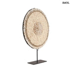 kagyló dekoráció állvánnyal, natúr fehér színben oldalra fordítva