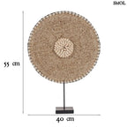 Kagyló dekoráció Guadeloupe, állványon, 55 cm magas, natúr fehér kagylókkal díszítve méretekkel